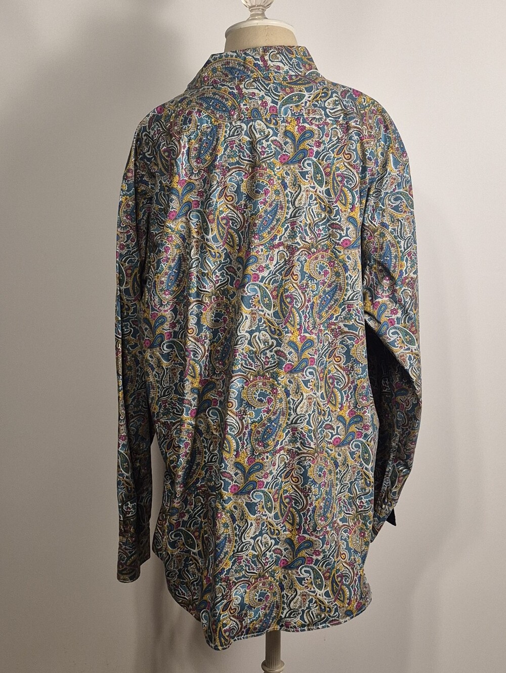 Cremieux Premium Denim Men XXL Paisley Western Boho Retro Button Shirt - Picture 2 of 6
